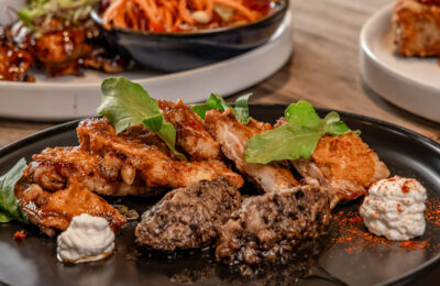 Harissa & coal fire grilled chicken thighs